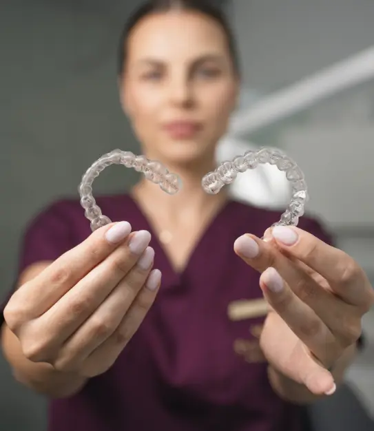Teeth straightening of both jaws with clear aligners (easy case)